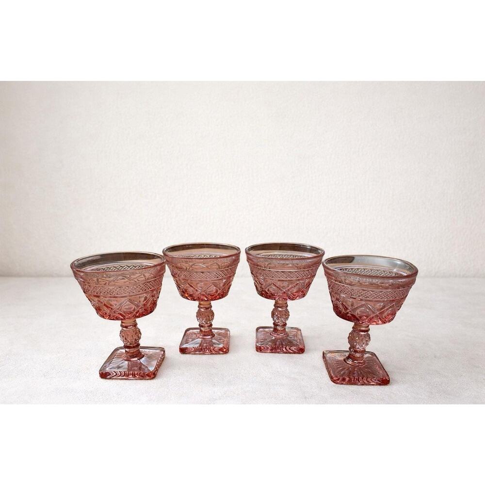 Vintage Imperial Glass “Cape Cod” Pink Goblets – Set of 4